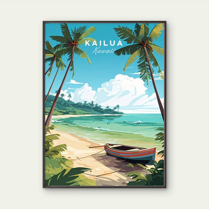 Hawaiian Kalua Landmarks & Culture Travel Poster Print Wall Art