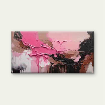 Modern Abstract Pink & Black Wall Art Canvas Office Home Room Framed 120x60cm - Bella Home Decor