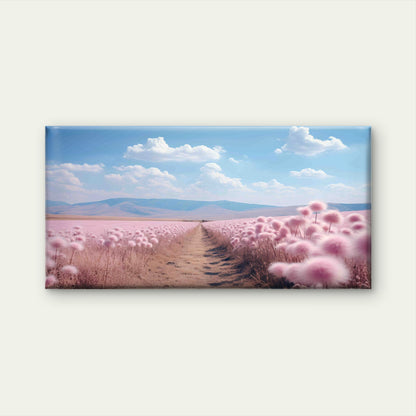 Dianthus Flower Field Landscape Wall Art Canvas Office Home Room Framed 120x60cm - Bella Home Decor