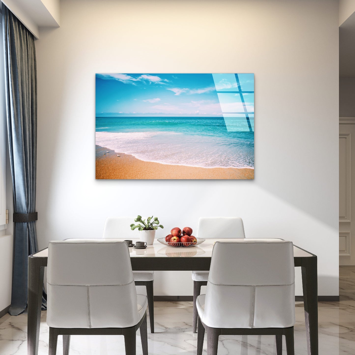 Ocean Beach Coastal Seascape Acrylic Glass Printing Wall Art Australian Made Quality