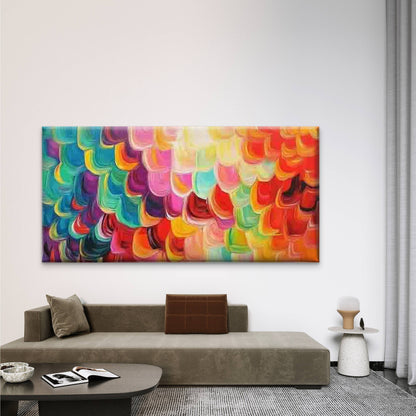 Vibrant Abstract Art with Brush Wall Art Canvas Office Home Room Framed 120x60cm
