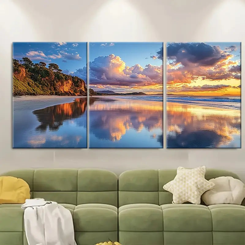 3pcs Byron Bay Cape Walking Track Australia Wall Art Set Canvas Framed 40x60cm - High Quality Print 100% Australian Made Wall Canvas Ready to Hang - Bella Home Decor