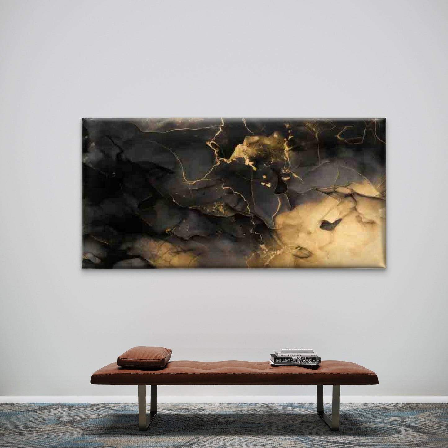 Modern Abstract Marble Texture Wall Art Canvas Office Home Room Framed 120x60cm