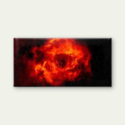 Red Nebula & Planet Rings Wall Art Canvas Office Home Room Framed 120x60cm - Bella Home Decor