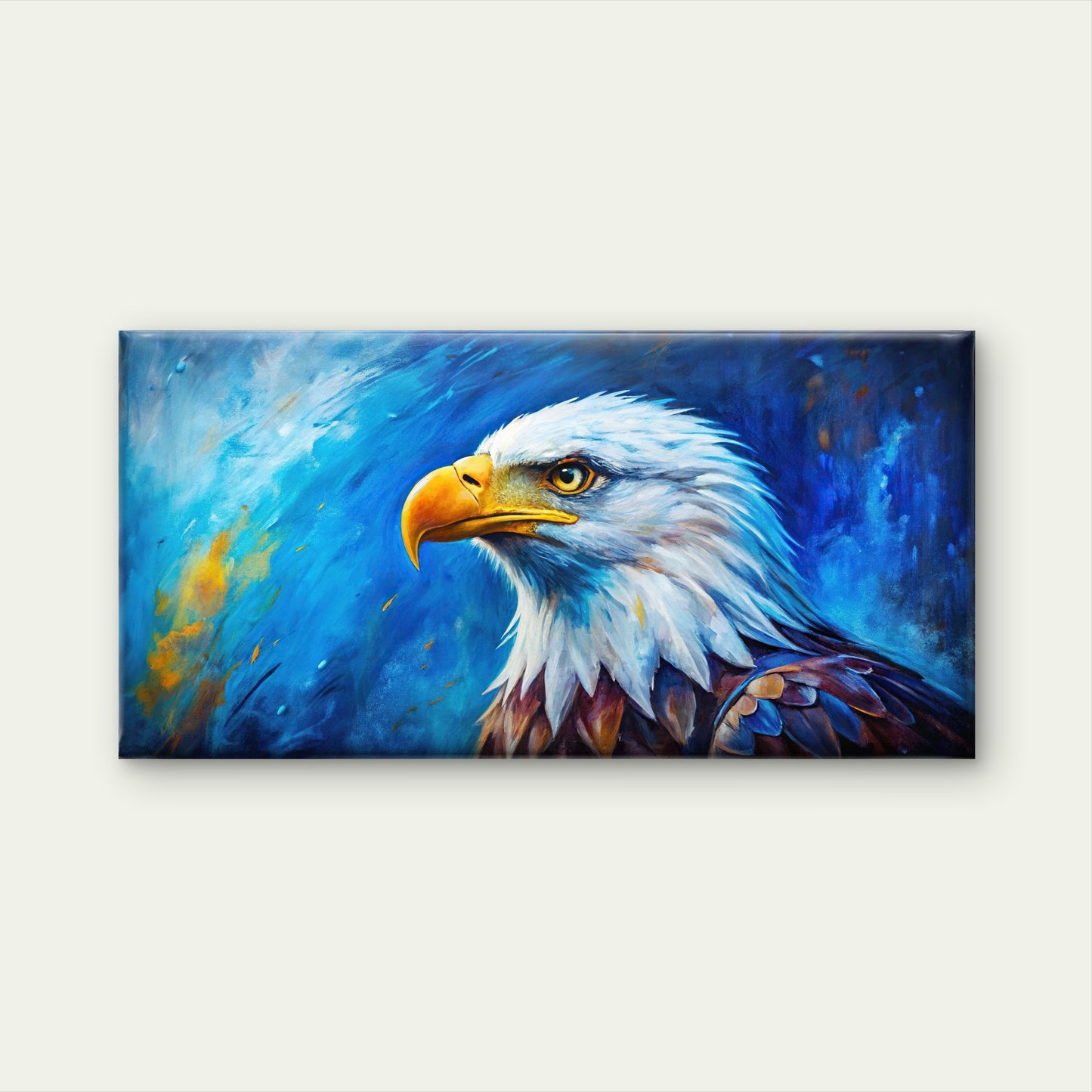 Colorful Bald Eagle Painting Wall Art Canvas Office Home Room Framed 120x60cm - Bella Home Decor