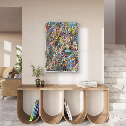 Chaos And Rhythm In The City 60x90cm Metal Print Ready to Hang - Bella Home Decor