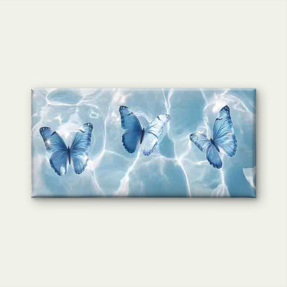 Classic Blue Butterfly Wall Art Canvas Office Home Room Framed 120x60cm - Bella Home Decor