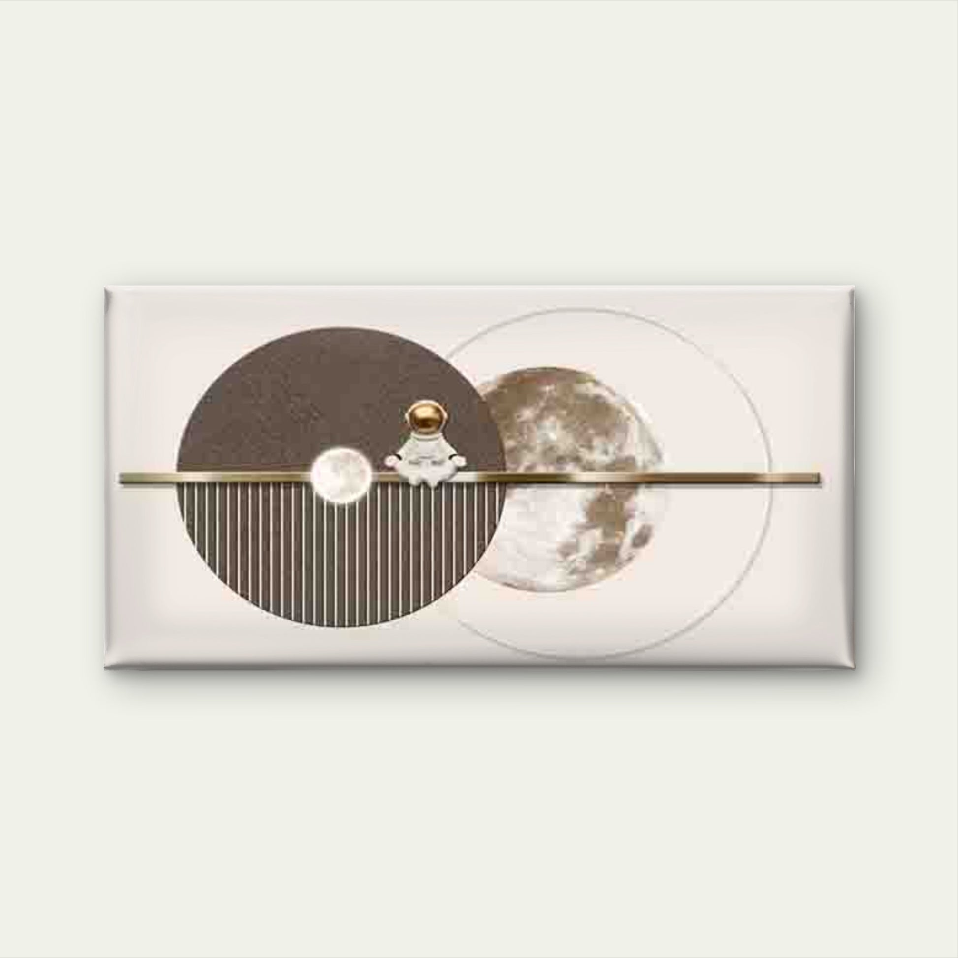 Astronaut Floating Earth Moon Wall Art Canvas Office Home Room Framed 120x60cm - Bella Home Decor