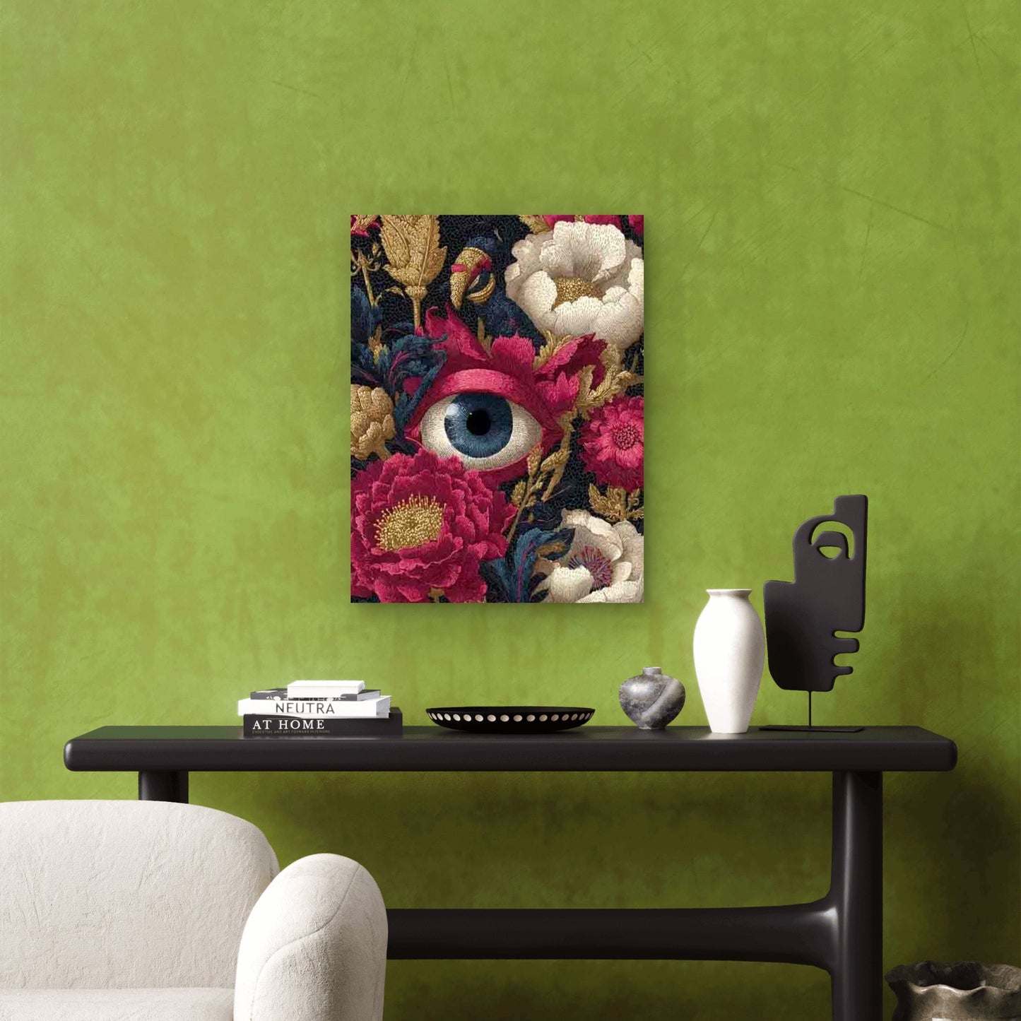 Eyeball Flowers in a Whimsical Gothic Style Metal Print Ready to Hang