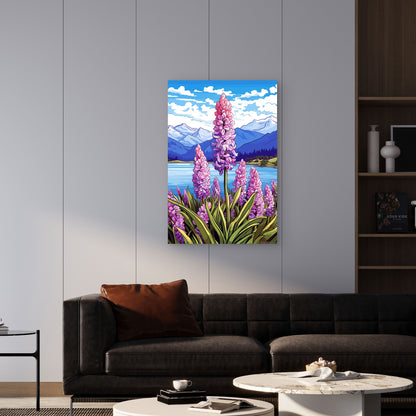 Blooming Majesty by the Alpine Lake 60x90cm Metal Print Ready to Hang - Bella Home Decor