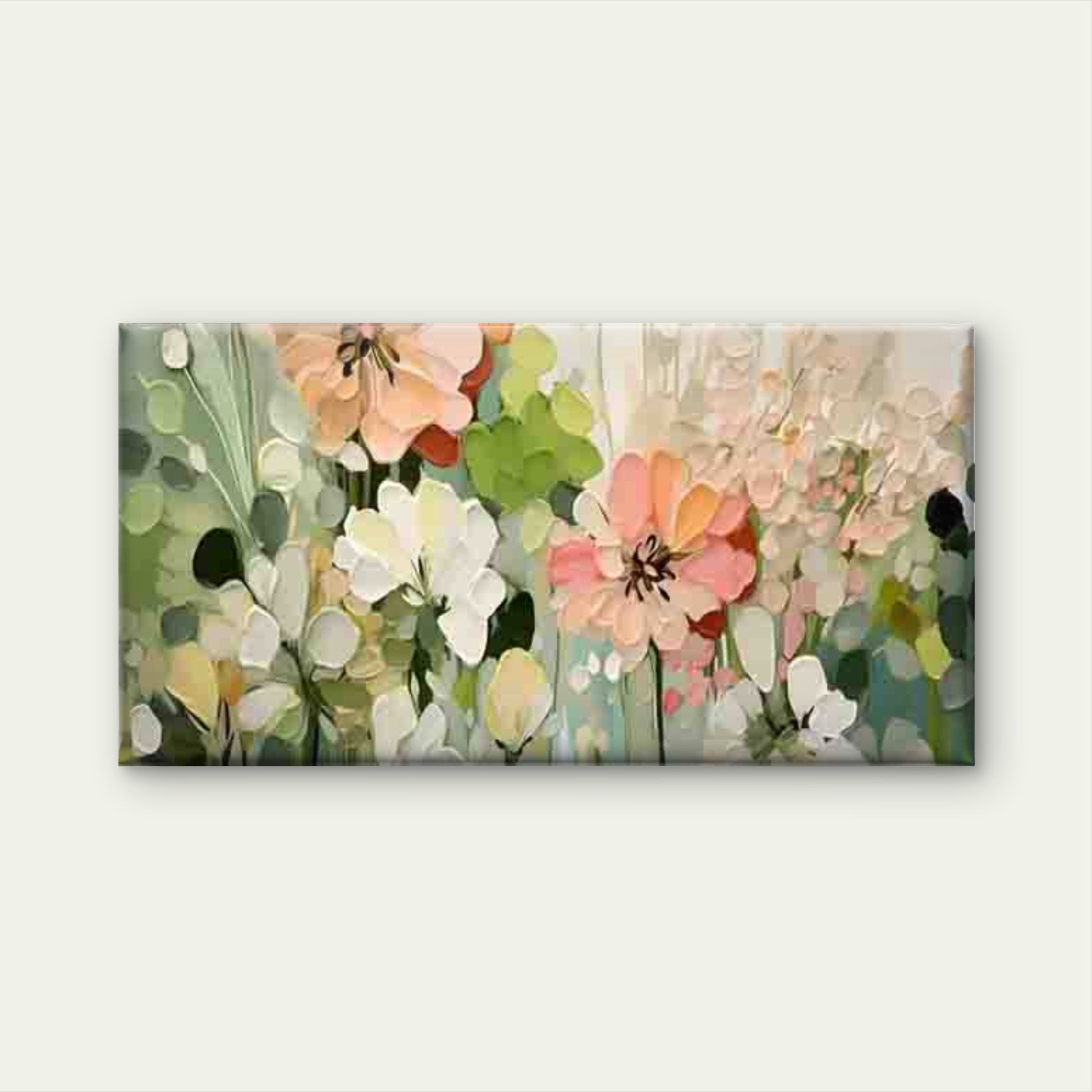Modern Pastel & Soft Bouquet Wall Art Canvas Office Home Room Framed 120x60cm - Bella Home Decor