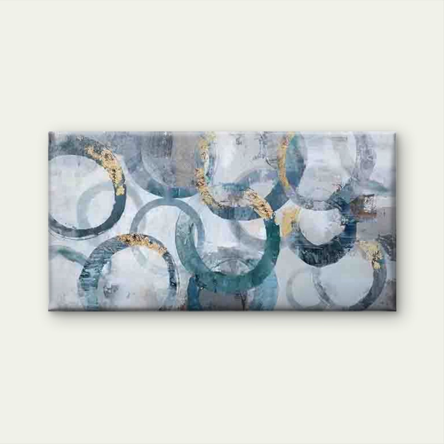 Abstract Interlocking Rings Wall Art Canvas Office Home Room Framed 120x60cm - Bella Home Decor