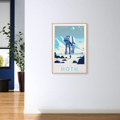 Hoth The Planet of Eternal Winter, Robot Travel Poster Print Wall Art