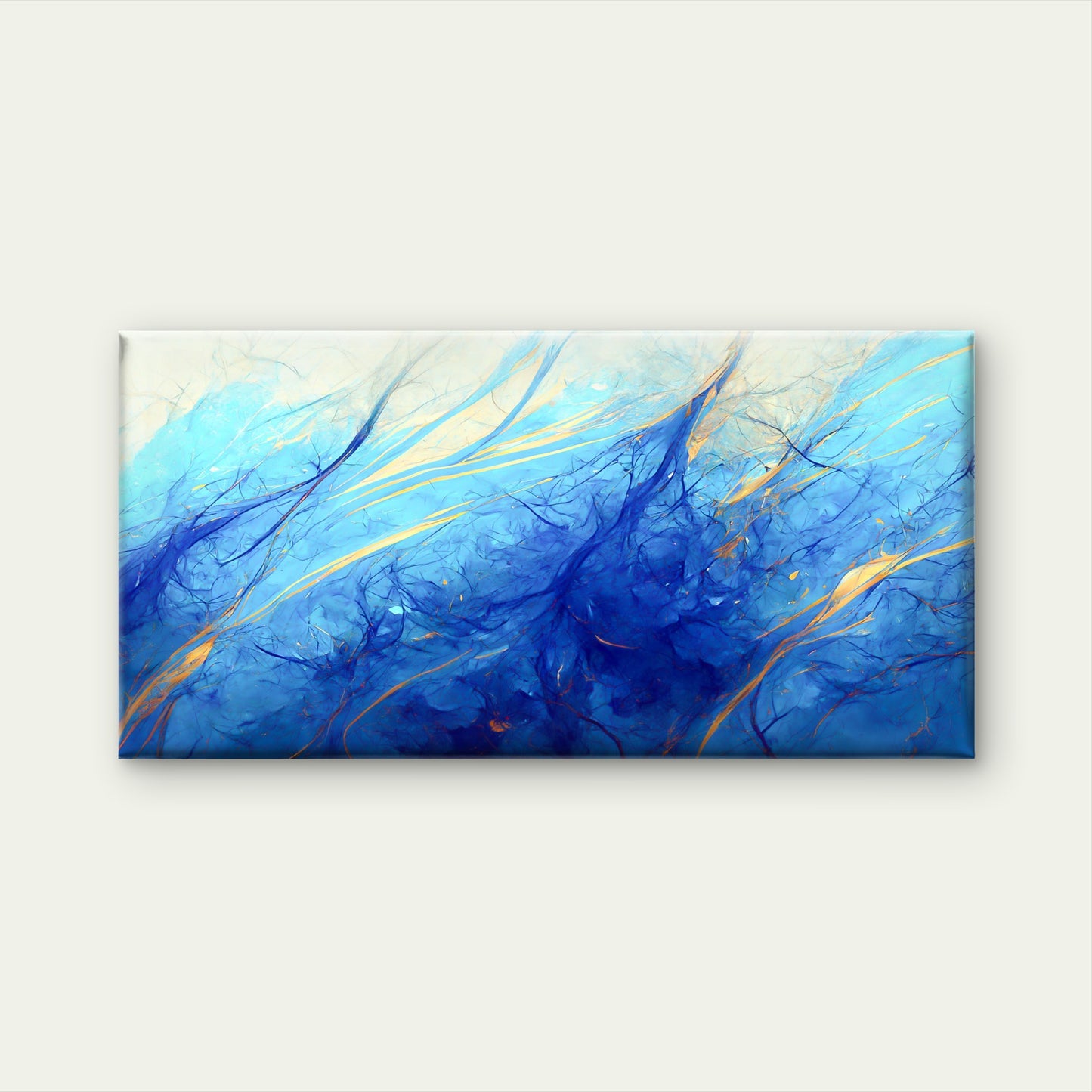 Deep Ocean Blue Energy Color Wall Art Canvas Office Home Room Framed 120x60cm
