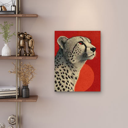 Cheetah Artwork 60x90cm Metal Print Ready to Hang