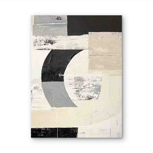 Minimalist Black & White Abstract 60x90cm Metal Print Ready to Hang