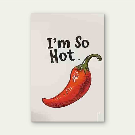 Illustration of a Red Chili Pepper 60x90cm Metal Print Ready to Hang