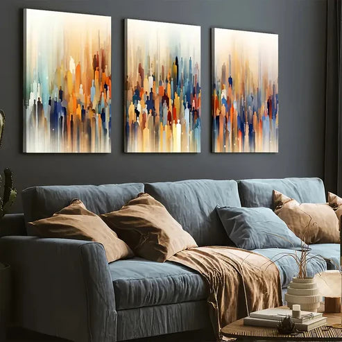 3pcs Artistic Modern Abstract Figure Colorful Wall Art Set Canvas Unframed - High Quality Print 100% Australian Made Wall Canvas - Bella Home Decor