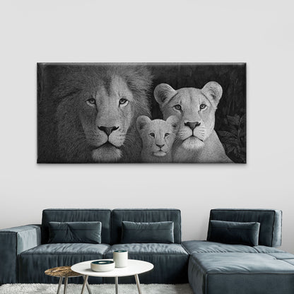 - Contemporary Minimalist & Lioness Wall Art Canvas Office Home Room Framed 120x60cm - Bella Home Decor