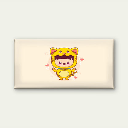 Kawaii Child Tiger Costume HeartWall Art Canvas Office Home Room Framed 120x60cm