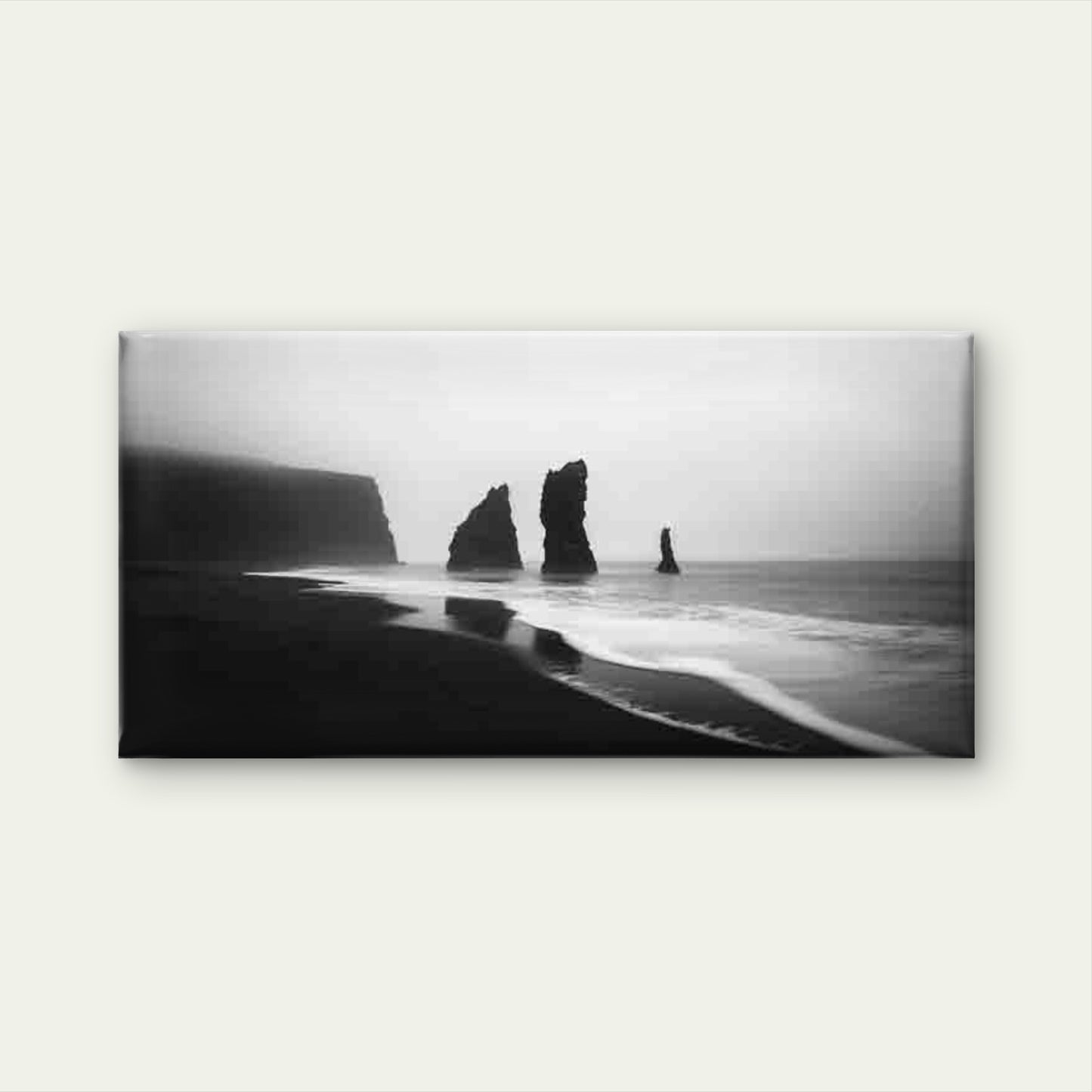Black And White Coastal Landscape Wall Art Canvas Office Home Room Framed 120x60cm - Bella Home Decor