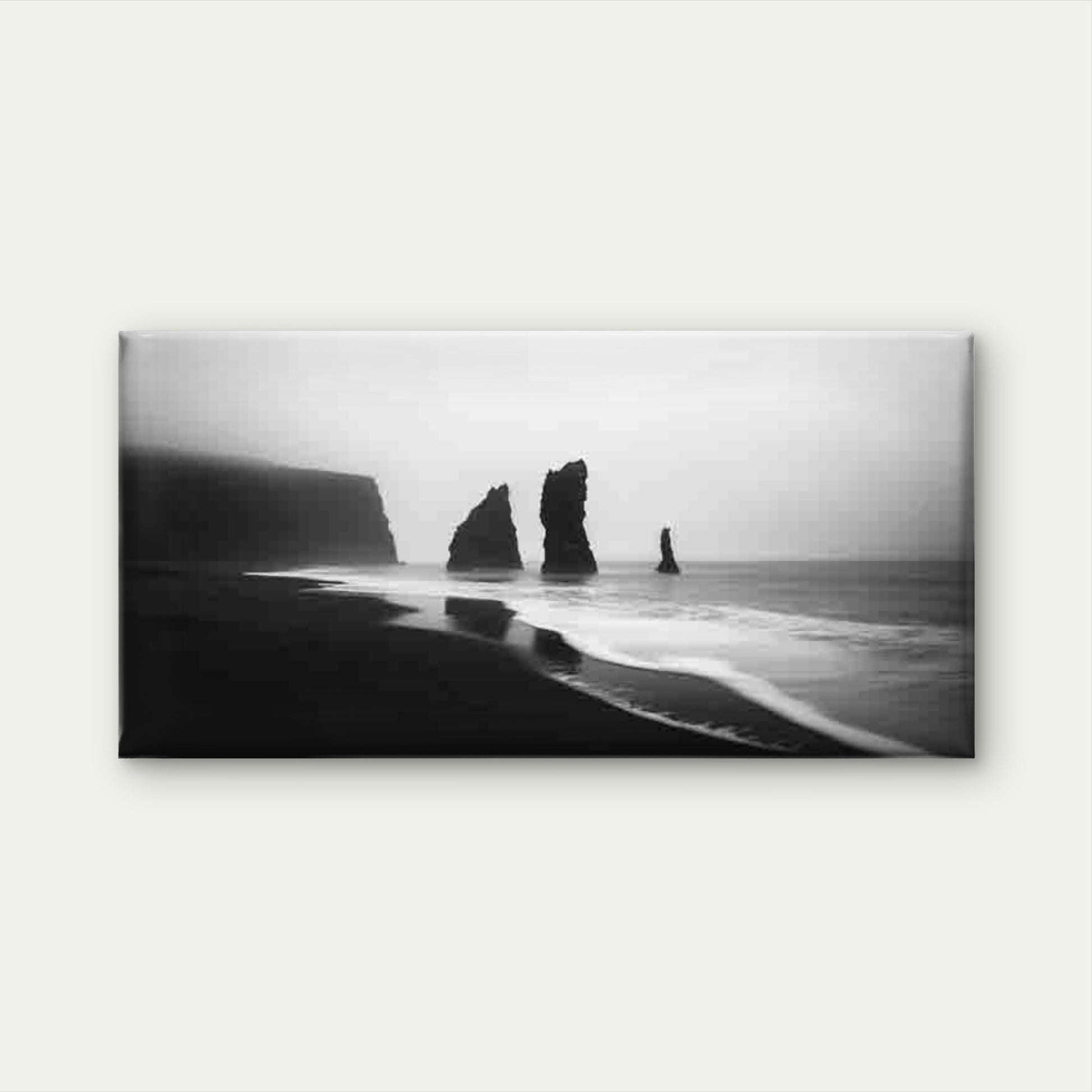 Black And White Coastal Landscape Wall Art Canvas Office Home Room Framed 120x60cm - Bella Home Decor