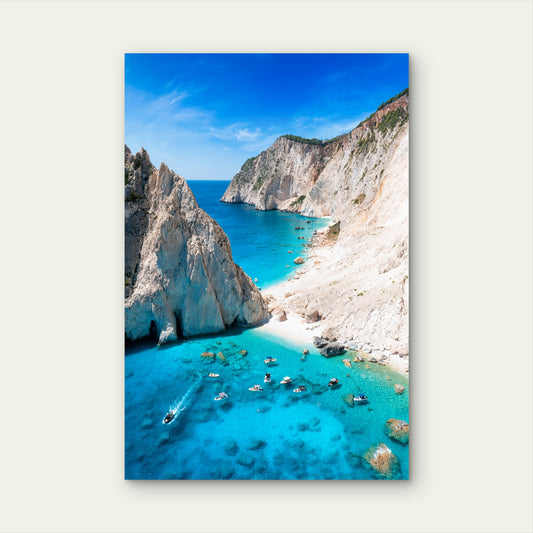 Zakynthos Greece Mizithres Sea Blue Ocean 40x60cm Metal Print Ready to Hang