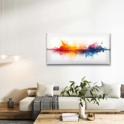 Vibrant Burst: Abstract Waterco Wall Art Canvas Office Home Room Framed 120x60cm - Bella Home Decor