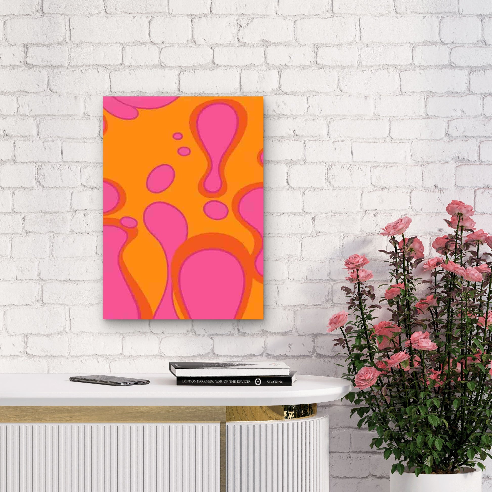 Abstract Retro Bubble Art 60x90cm Metal Print Ready to Hang - Bella Home Decor