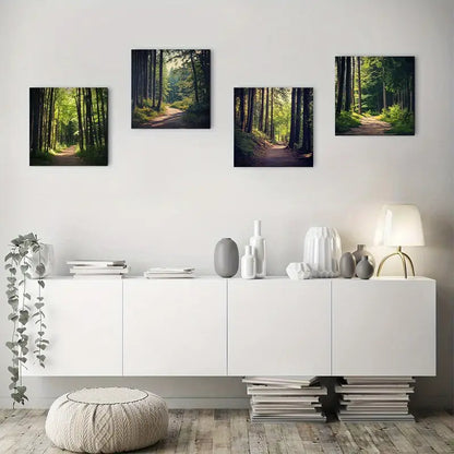 4pcs  Forest Tree  decorative FT  Wall Art Canvas Framed