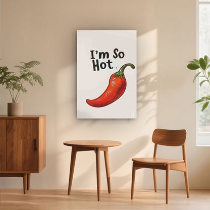 Illustration of a Red Chili Pepper 60x90cm Metal Print Ready to Hang