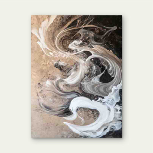 Abstract Ink Wash Painting Rendered Art 60x90cm Metal Print Ready to Hang