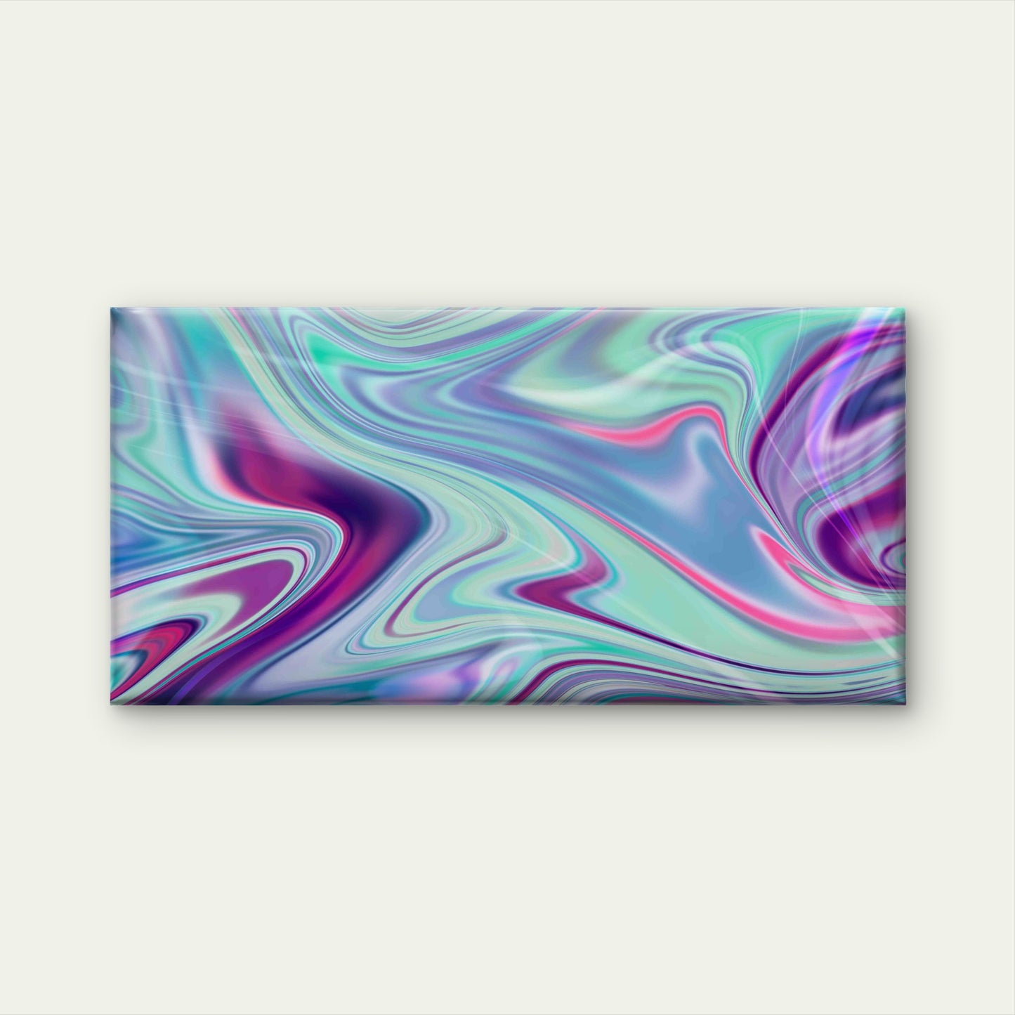 Green Fluid Art Abstract Wall Art Canvas Office Home Room Framed 120x60cm - Bella Home Decor