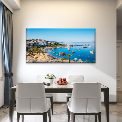 Bodrum Turkey Coastal Wall Art Canvas Office Home Room Framed 120x60cm