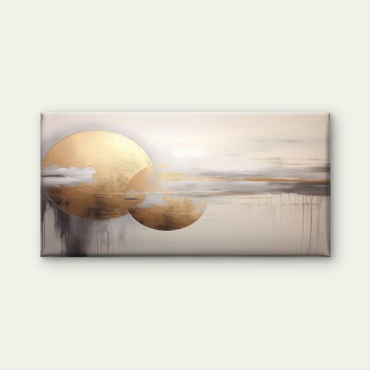 Abstract Golden Geometric Wall Art Canvas Office Home Room Framed 120x60cm