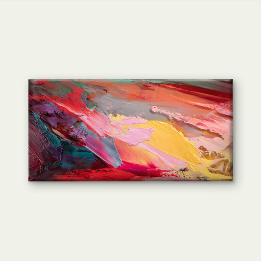 Abstract Thick Paint Palette Wall Art Canvas Office Home Room Framed 120x60cm