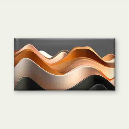 Abstract Wave Forms in Warm Wall Art Canvas Office Home Room Framed 120x60cm - Bella Home Decor