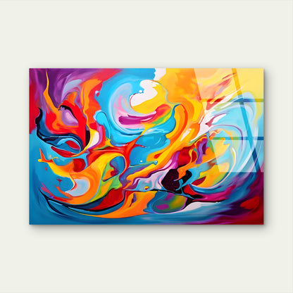 Abstract Colorful Swirl Vibrant Acrylic Glass Printing Wall Art Australian Made Quality