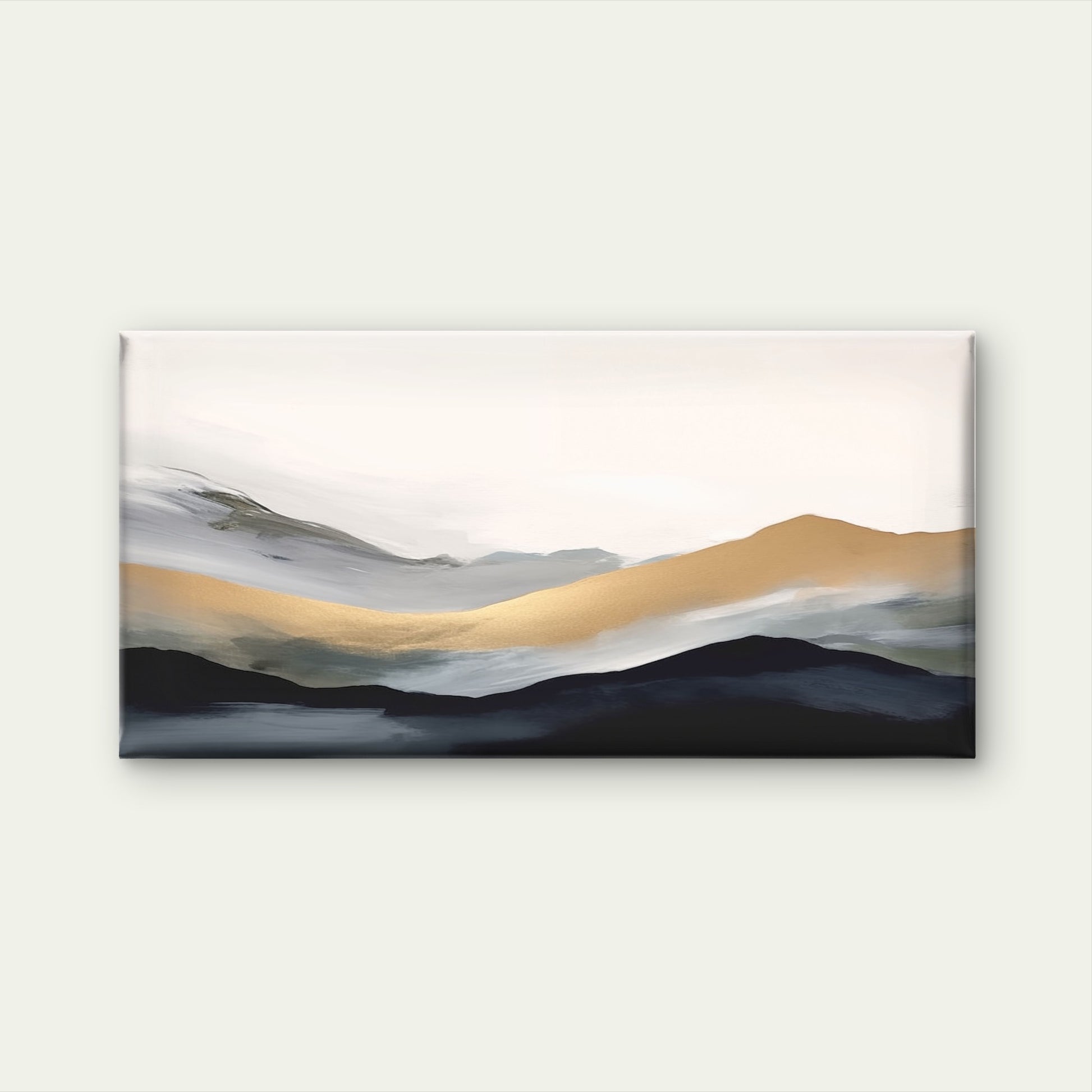 Abstract Gold Leaf Mountain Wall Art Canvas Office Home Room Framed 120x60cm