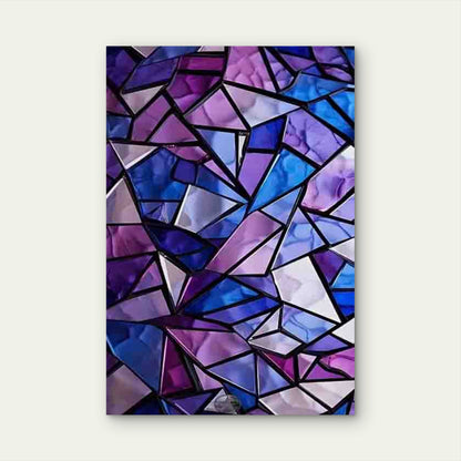 Violet Mosaic Abstract Geometric 60x90cm Metal Print Ready to Hang