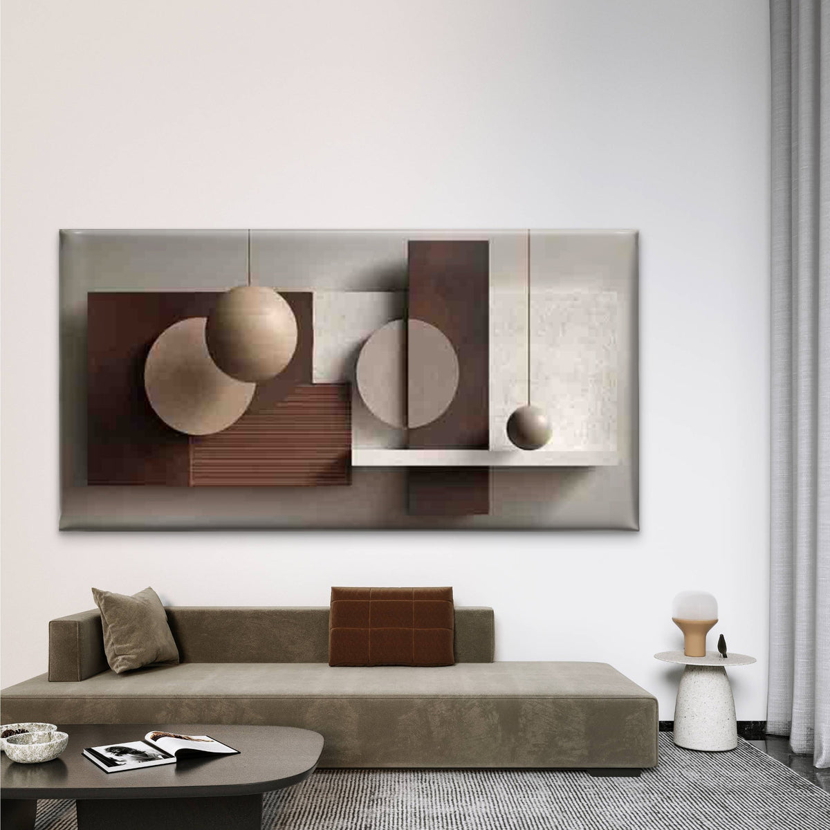 Abstract Geometric Shapes Wall Art Canvas Office Home Room Framed 120x60cm