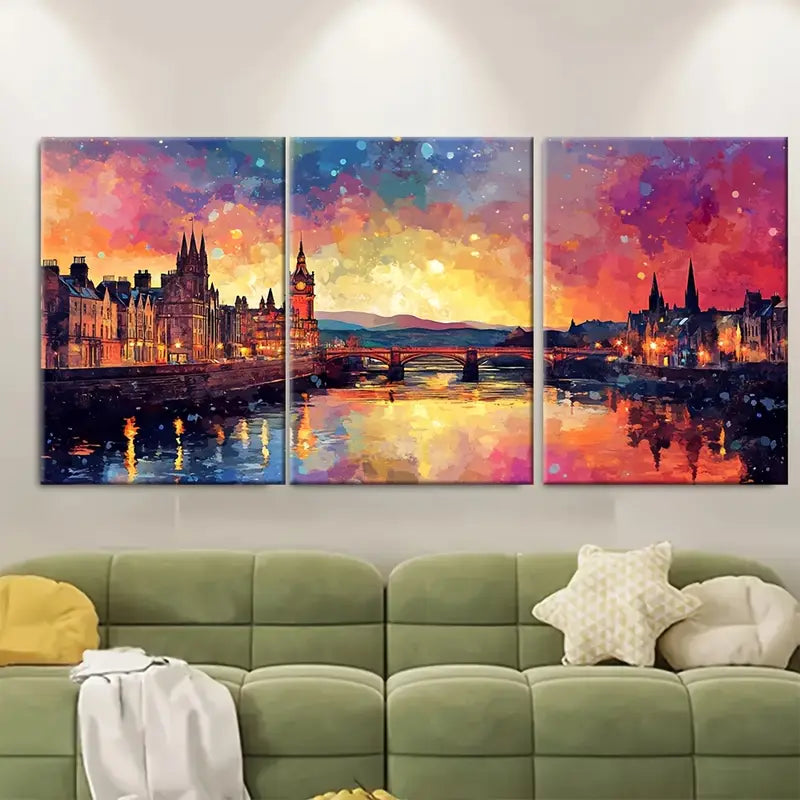 3pcs Travel Print Of Inverness, Scotland Metal Print Ready to Hang Art