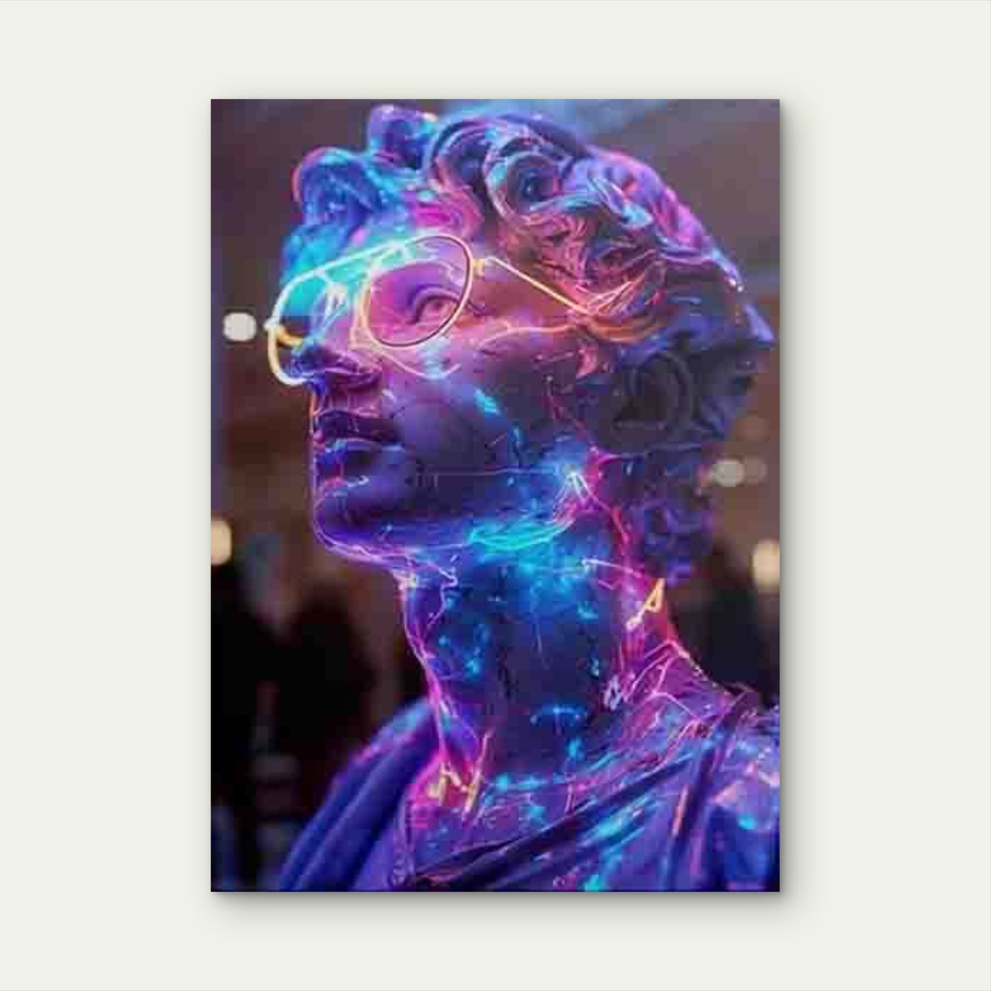 Classical Sculpture with Glasses Metal Print Ready to Hang - Bella Home Decor