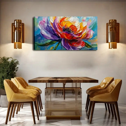 Vibrant Colorful Flower Wall Art Canvas Office Home Room Framed 120x60cm - Bella Home Decor
