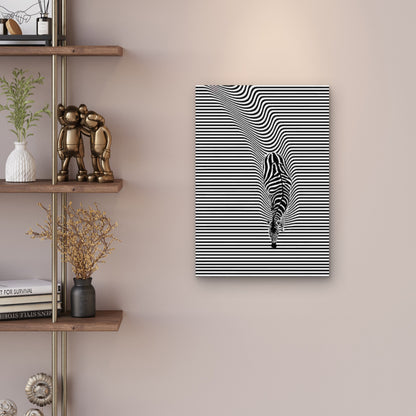 Zebra Optical Illusion Metal Print Ready to Hang - Bella Home Decor