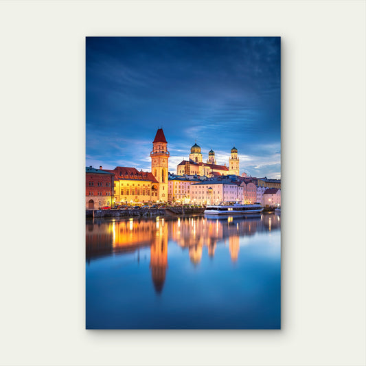 Passau Germany Danube River City Skyline 40x60cm Metal Print Ready to Hang