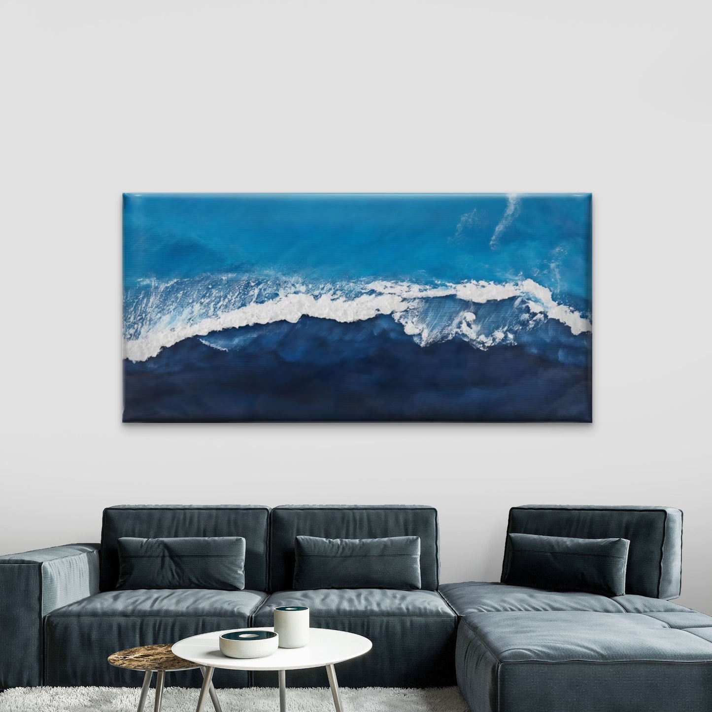 Ocean Waves And Sea Surf Wall Art Canvas Office Home Room Framed 120x60cm