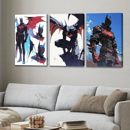 3pcs Anime Comic Hero Abstract Wall Art Set Canvas Framed 50x70cm - High Quality Print 100% Australian Made Wall Canvas Ready to Hang
