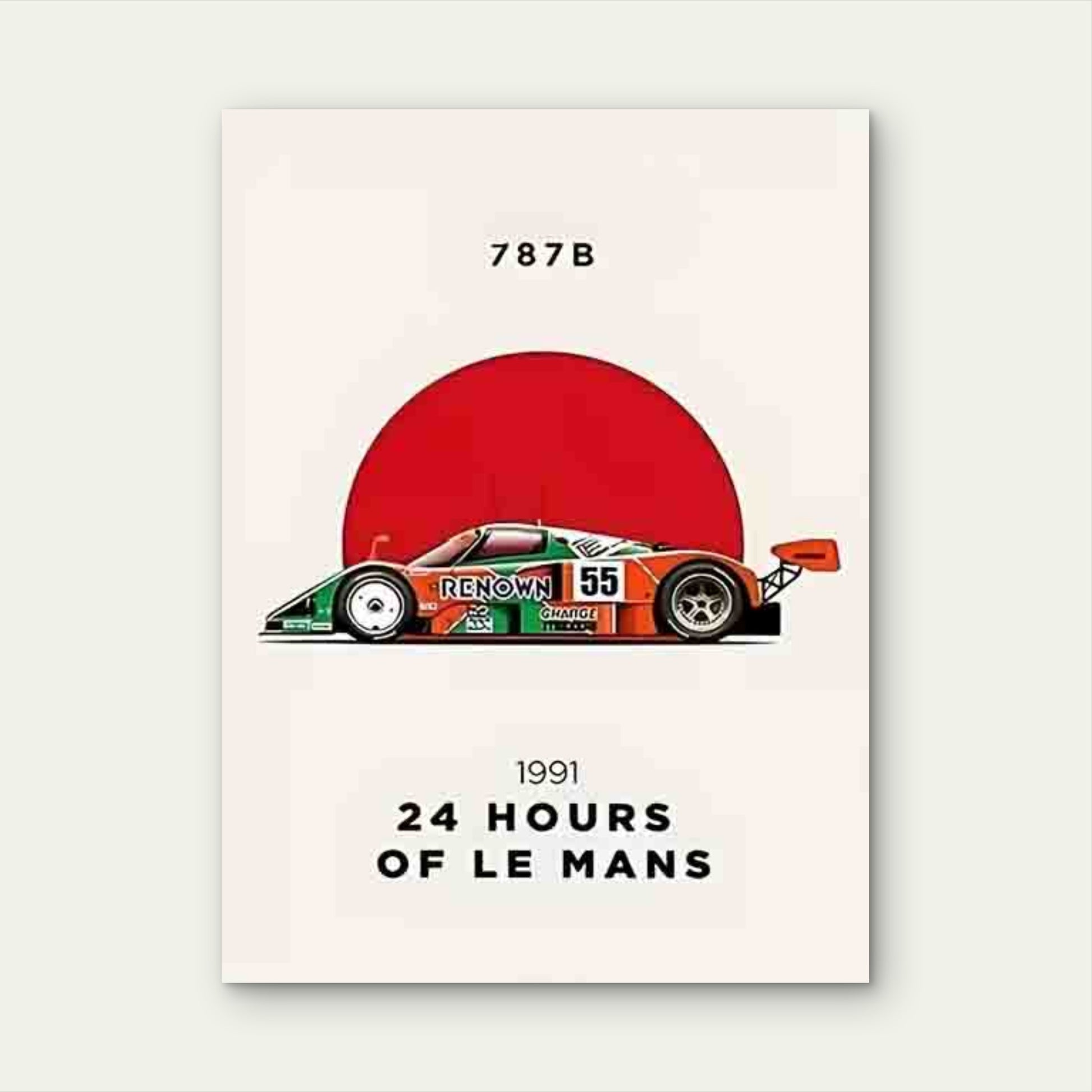 Red and Green Modern Racing Art 60x90cm Metal Print Ready to Hang - Bella Home Decor