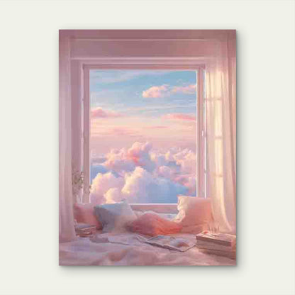 Pastel Cloud Artwork Depicting a Dreamy Rainbow Sky 60x90cm Metal Print Ready to Hang